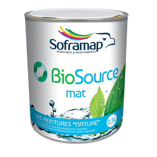 Peinture écologique Peinture intérieure mat Peinture résistante nettoyage Peinture bas carbone Peinture HQE Peinture Soframap Peinture biosourcée Peinture durable Peinture blanche éclatante Peinture forte opacité
